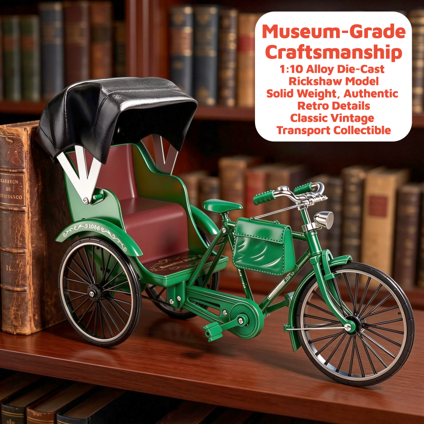 Vintage And Collectible Toys - 1:10 Alloy Vintage Rickshaw Assembly Model,