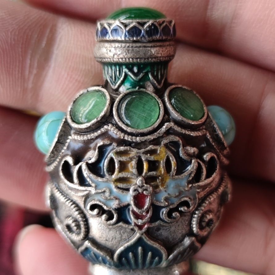 Vintage Cloisonne Bronze Snuff - Vintage Collectible Bottles incelemesi ve fiyatı