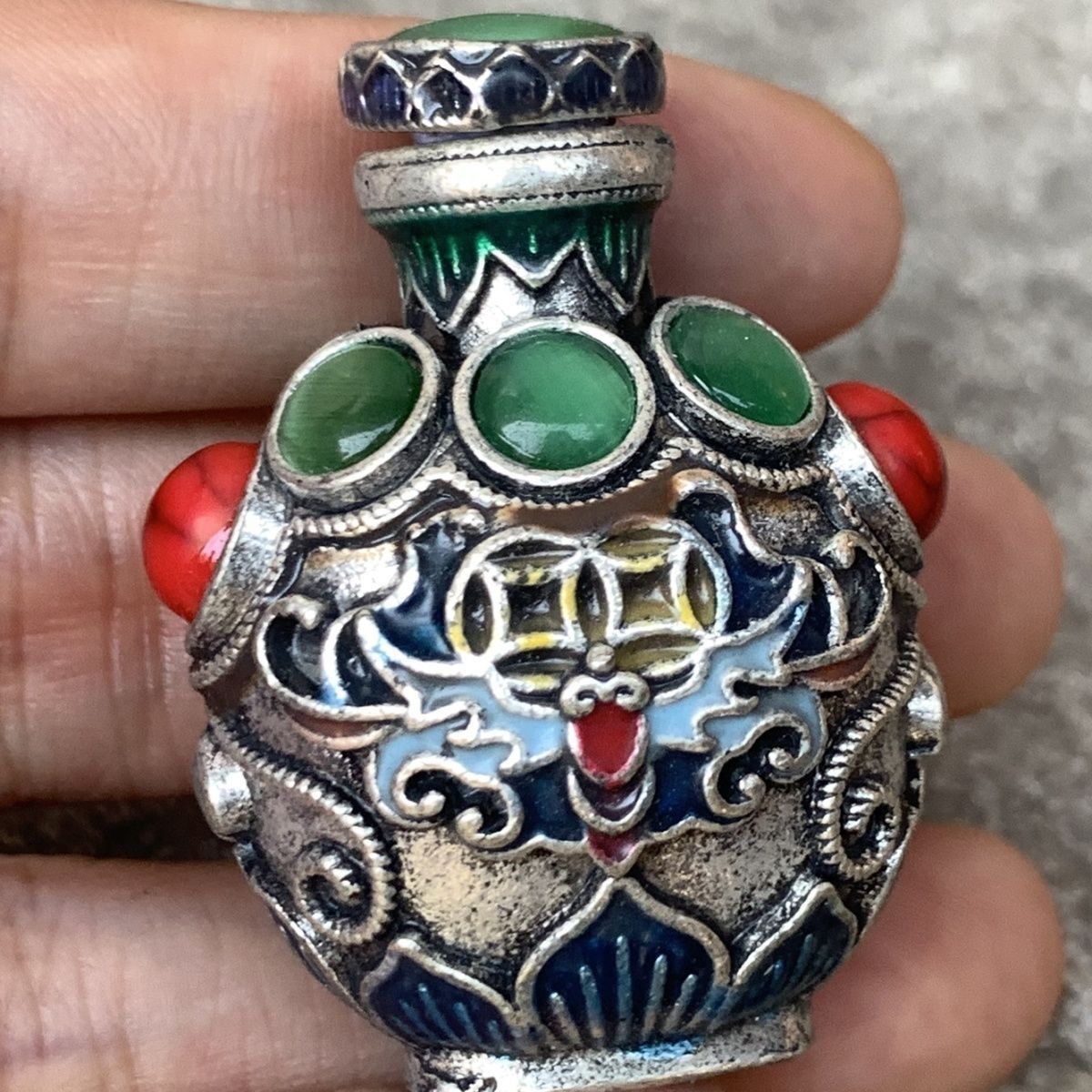 Vintage Cloisonne Bronze Snuff - Vintage Collectible Bottles incelemesi ve fiyatı