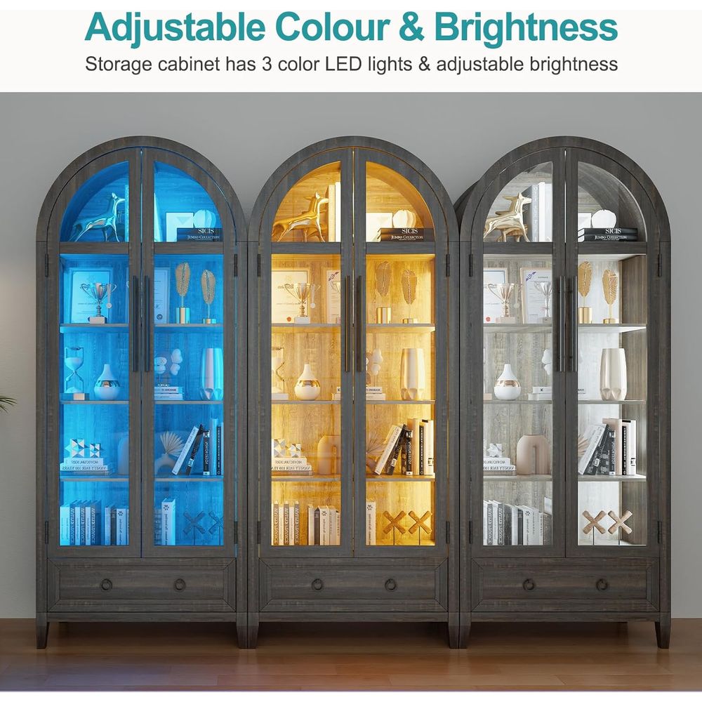 73 Arched Glass Display Cabine - Collectible & Vintage Dolls For Halloween incelemesi ve fiyatı