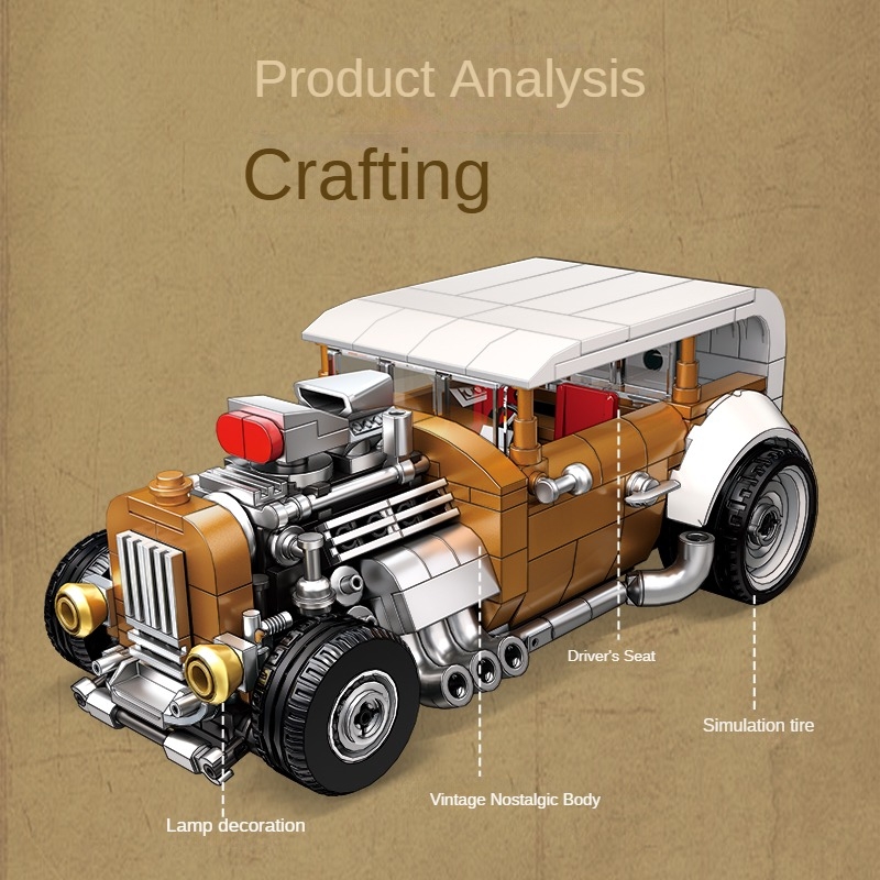 Retro vintage car building blo - Vintage Collectible Ornaments incelemesi ve fiyatı