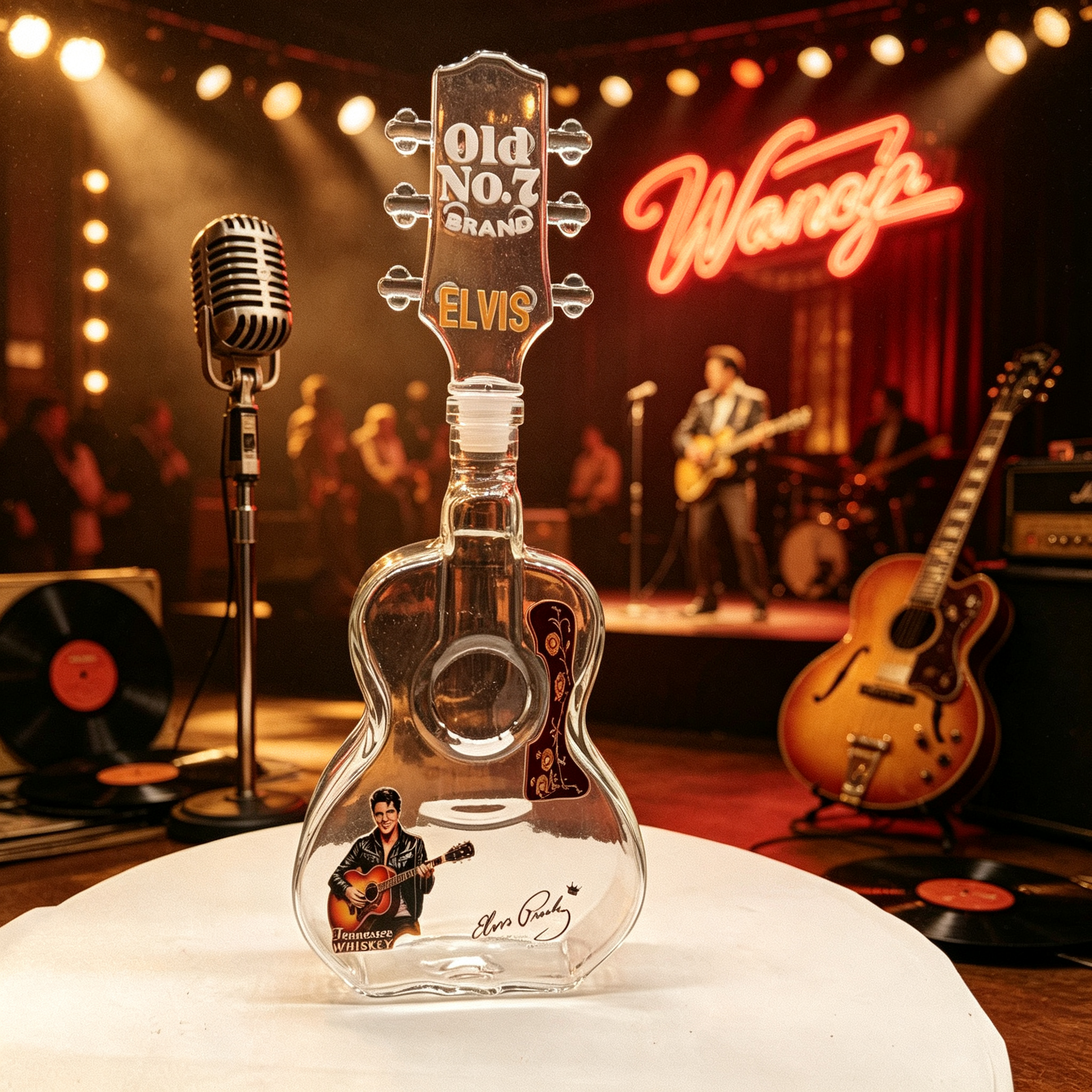 Elvis Presley Guitar Shaped Gl - Vintage Collectible Bottles incelemesi ve fiyatı