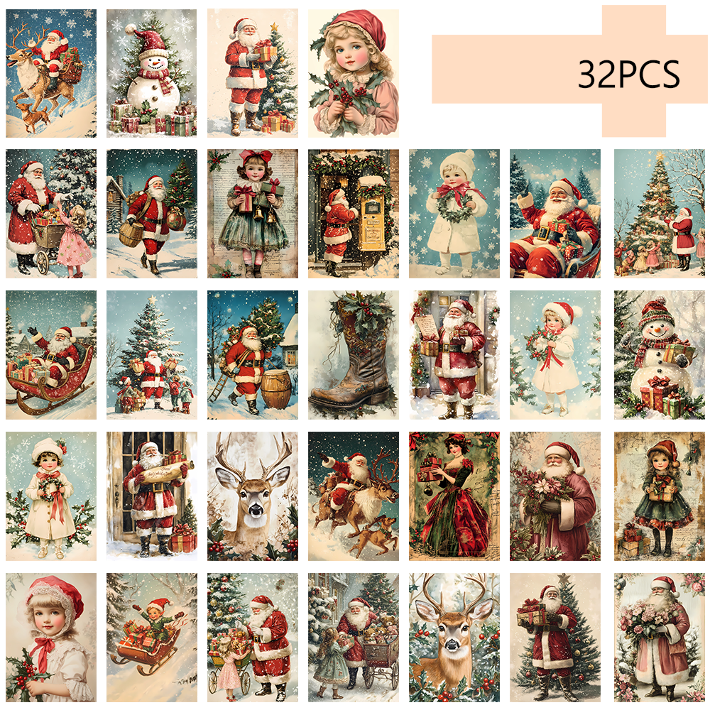 32pcs, vintage Christmas postc - Vintage Collectible Santa incelemesi ve fiyatı
