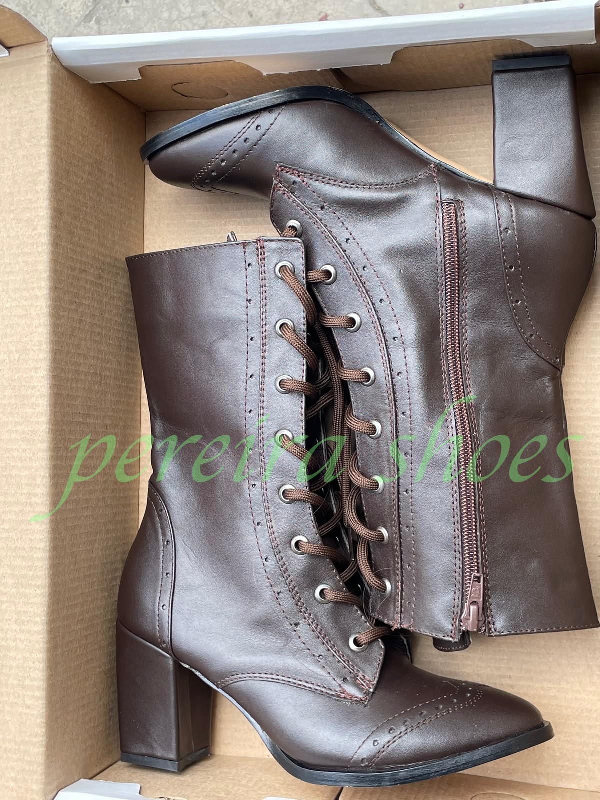 Women Vintage Dark Brown Faux  - Vintage Zipper incelemesi ve fiyatı