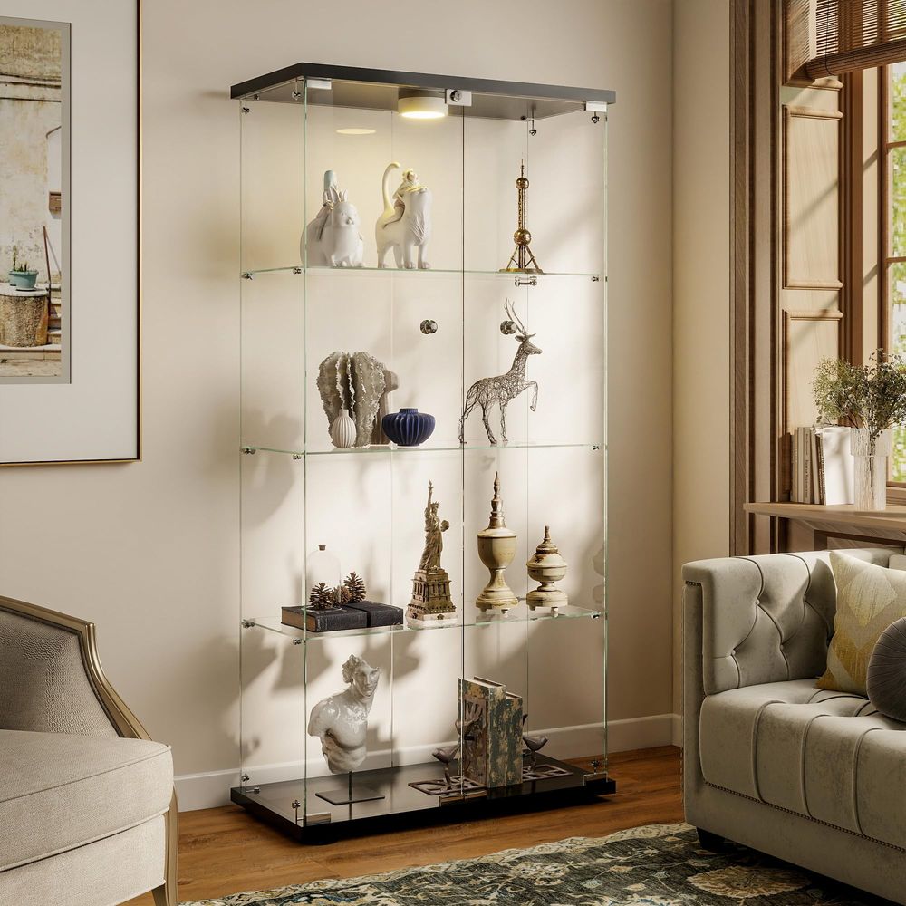 Display Cabinet with LED Light - Collectible & Vintage Dolls For Halloween incelemesi ve fiyatı