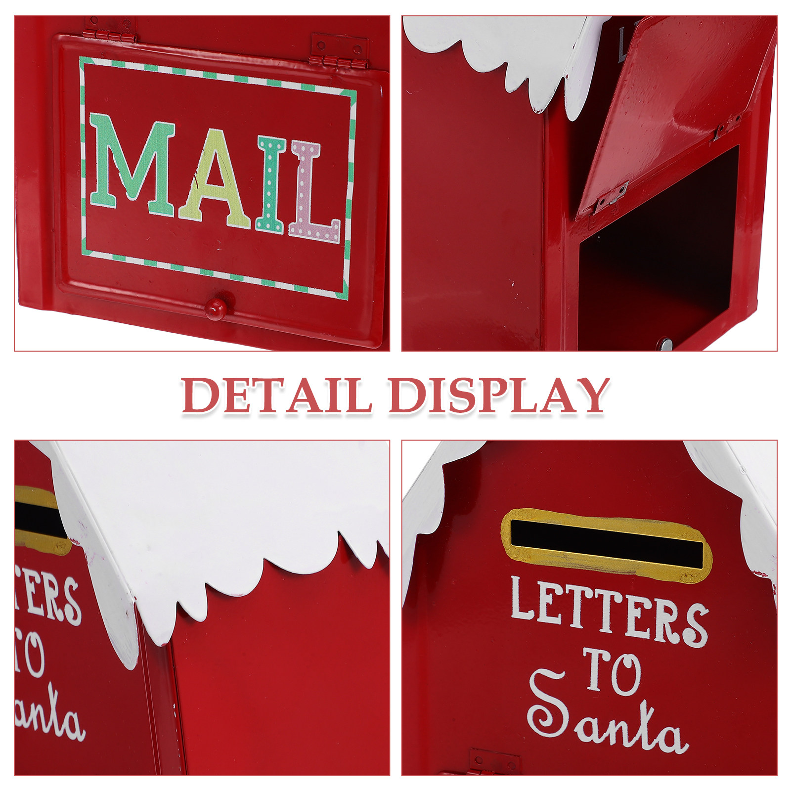 Red Christmas Mailbox Metal Sa - Vintage Collectible Santa incelemesi ve fiyatı