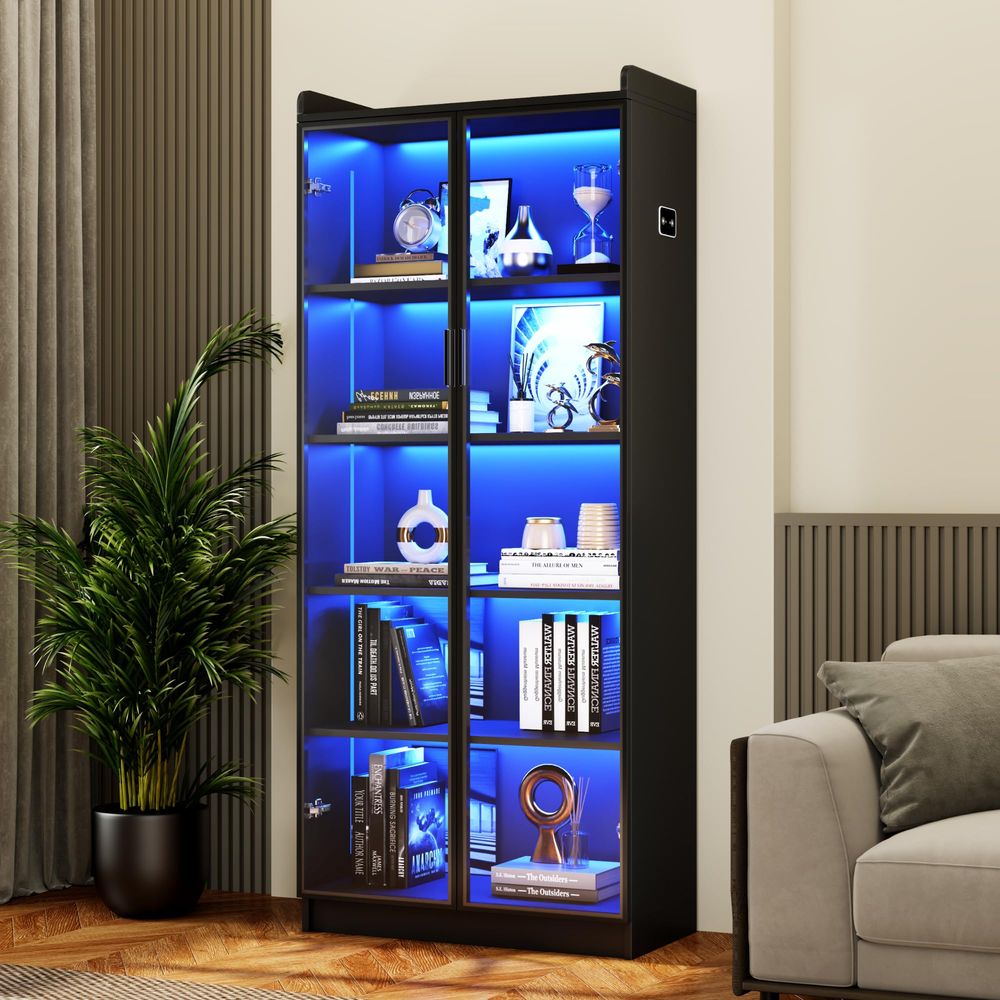 Display Cabinet with Adjustabl - Collectible & Vintage Dolls For Halloween incelemesi ve fiyatı