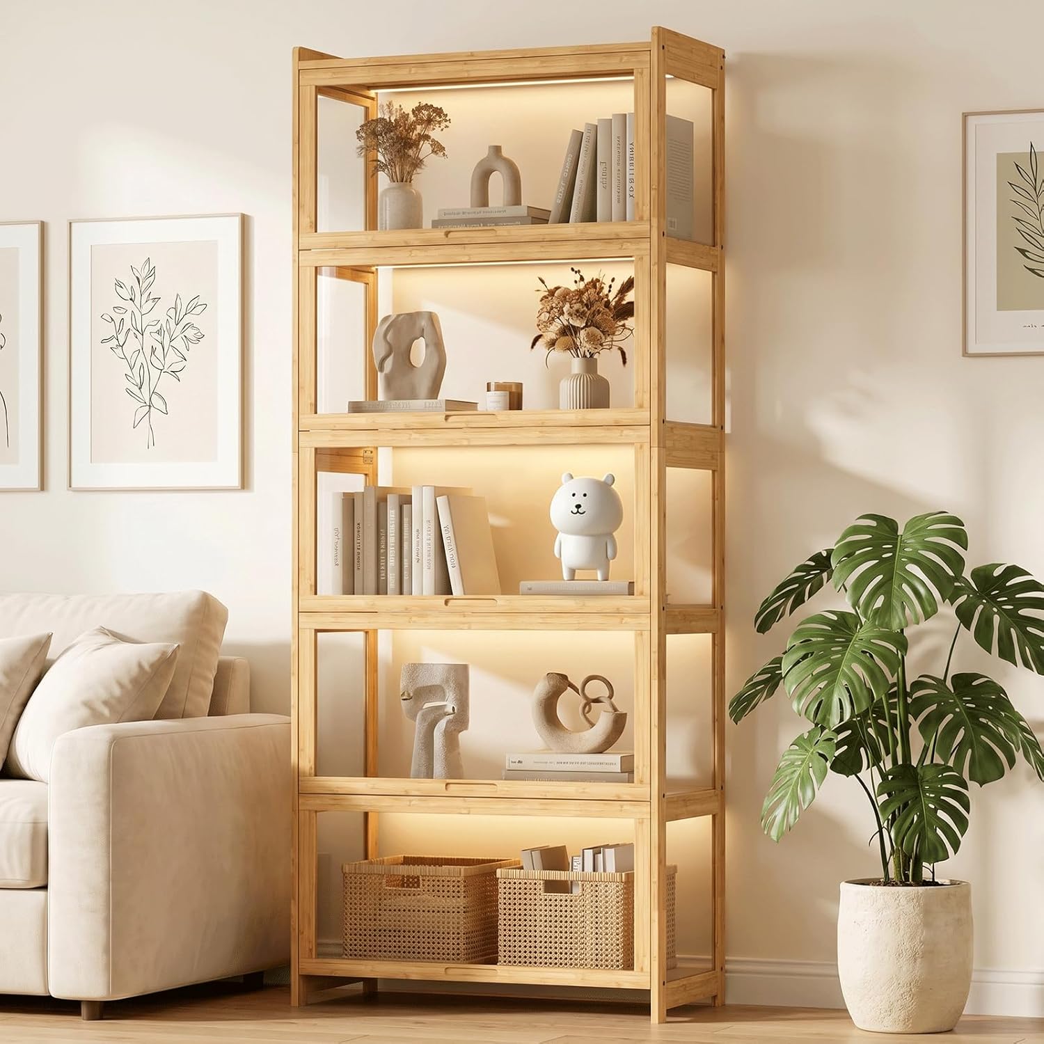 Display Cabinet with Acrylic D - Collectible & Vintage Dolls For Halloween incelemesi ve fiyatı