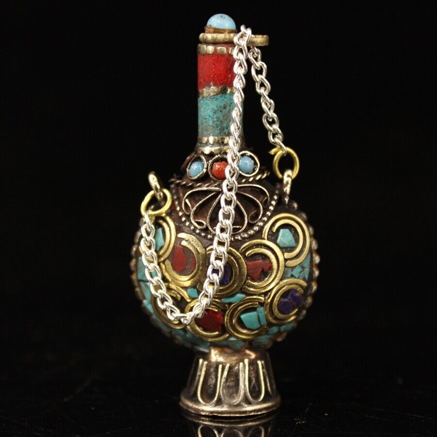 Collection Chinese brass inlai - Vintage Collectible Bottles incelemesi ve fiyatı