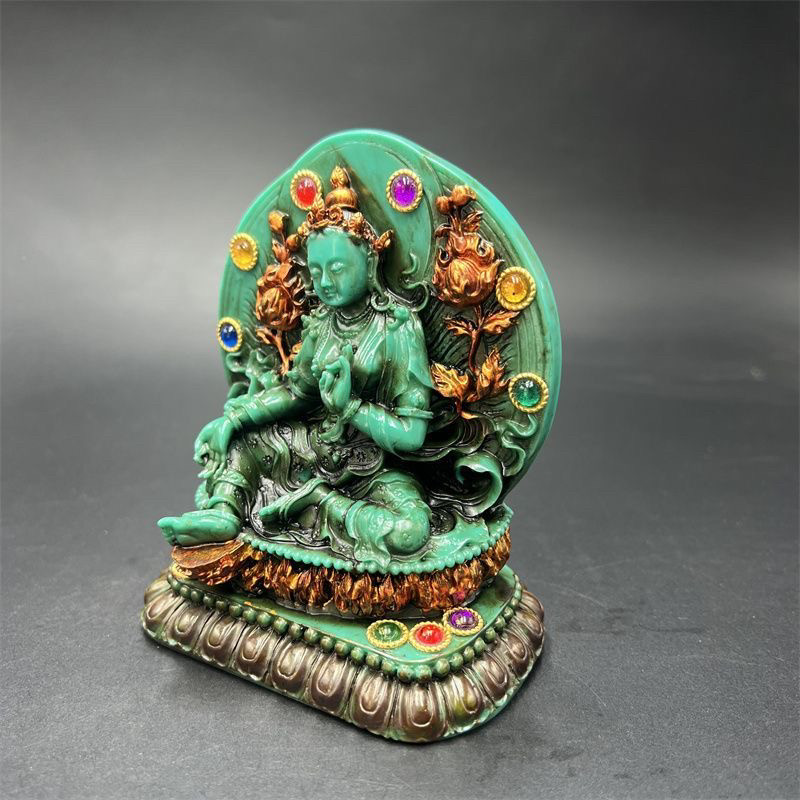 Tibetan Vintage Green Tara Sta - Vintage Collectible Ornaments incelemesi ve fiyatı