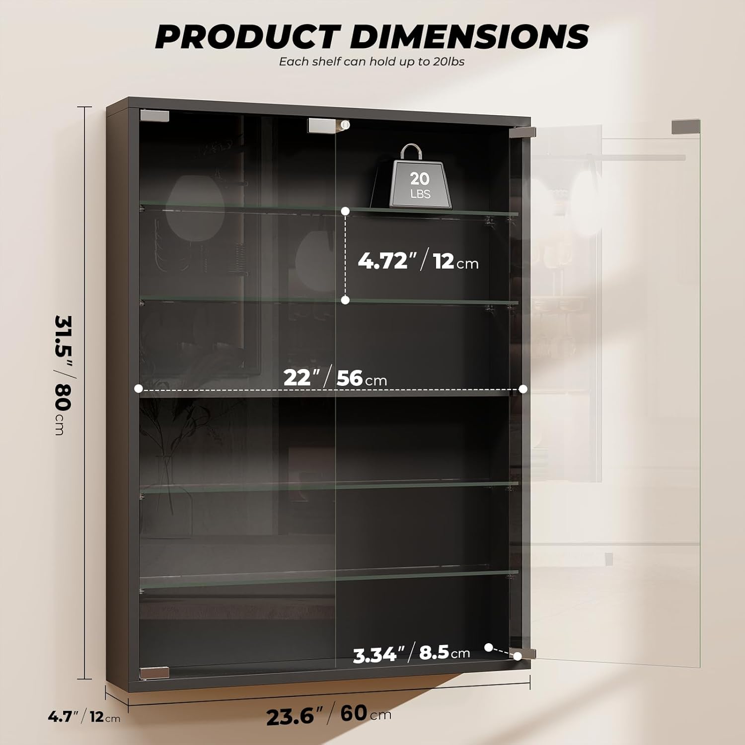 6-Tier Wall Display Case with  - Collectible & Vintage Dolls For Halloween incelemesi ve fiyatı