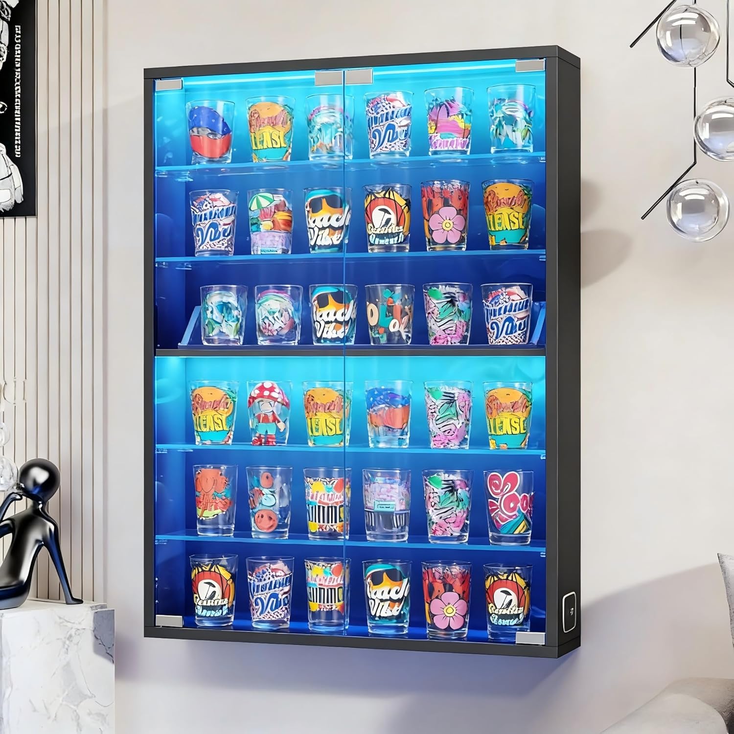 6-Tier Wall Display Case with  - Collectible & Vintage Dolls For Halloween incelemesi ve fiyatı