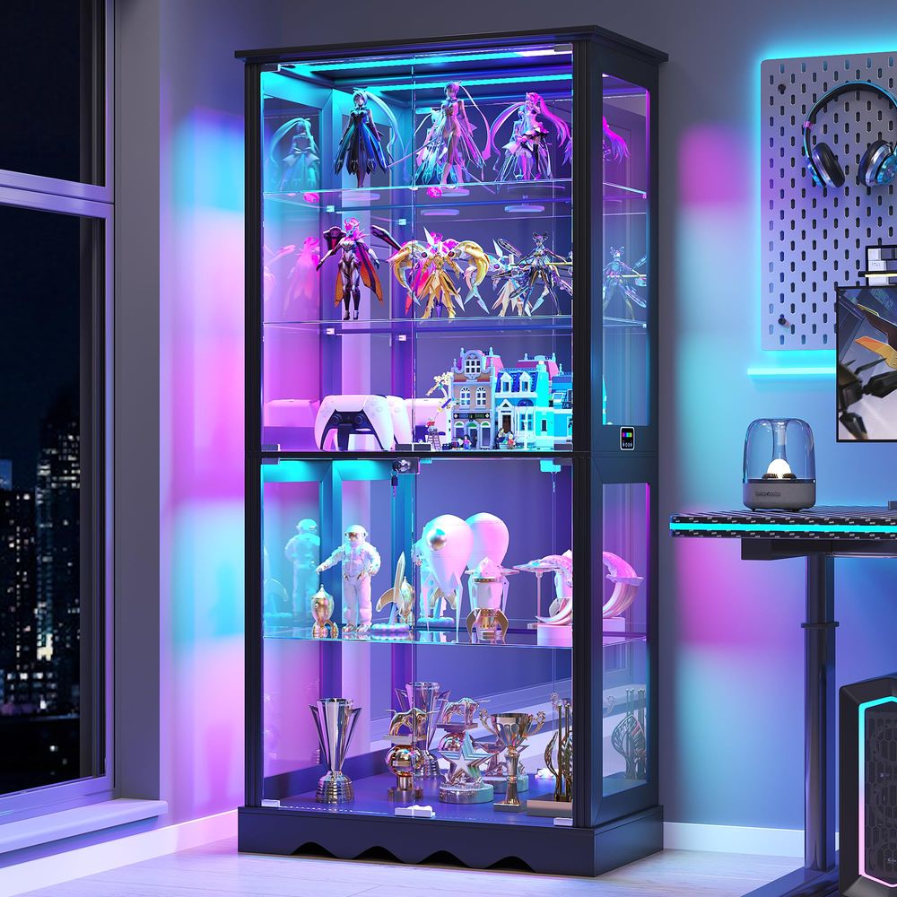 Display Cabinet with Glass Doo - Collectible & Vintage Dolls For Halloween incelemesi ve fiyatı