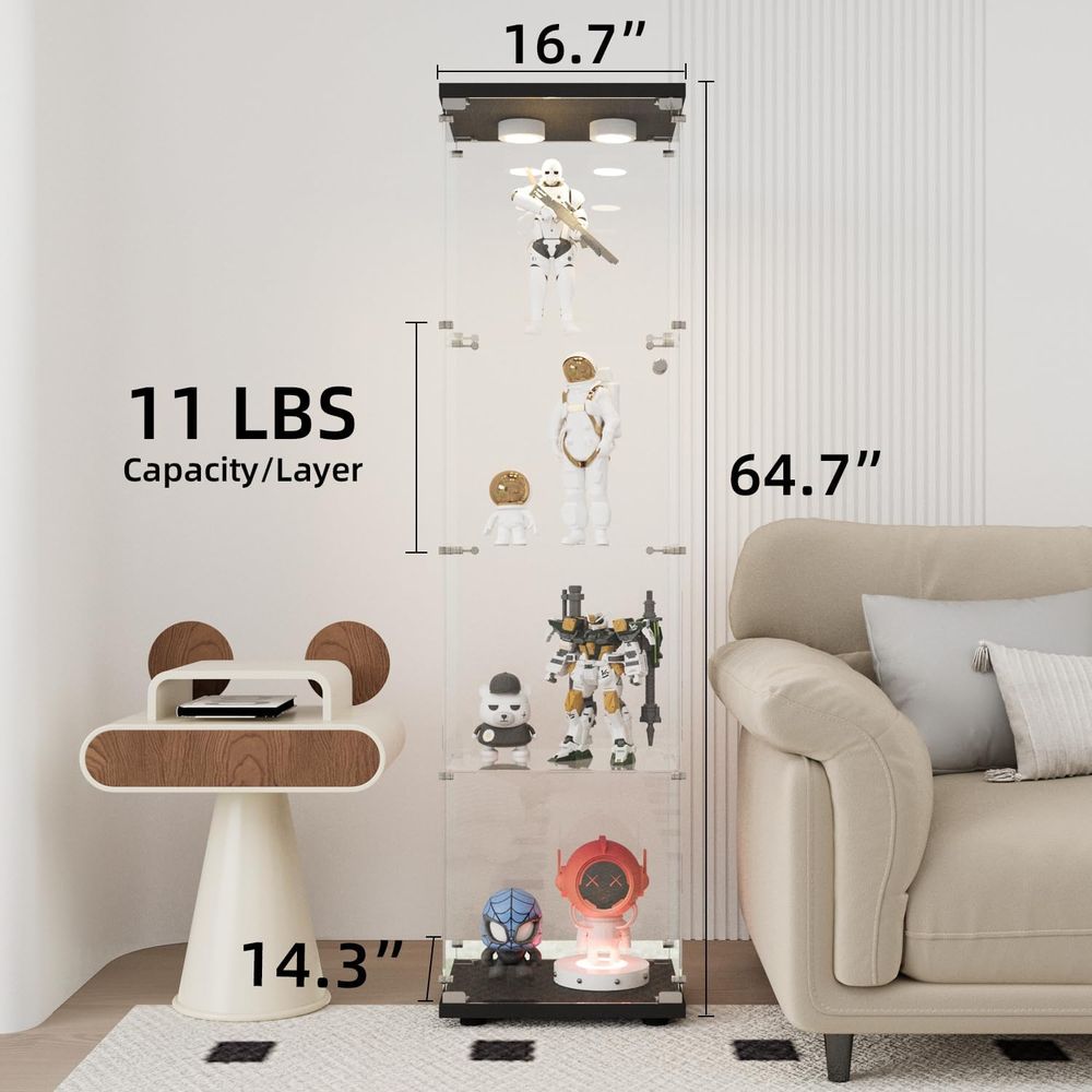 LED-Illuminated Glass Cabinet  - Collectible & Vintage Dolls For Halloween incelemesi ve fiyatı