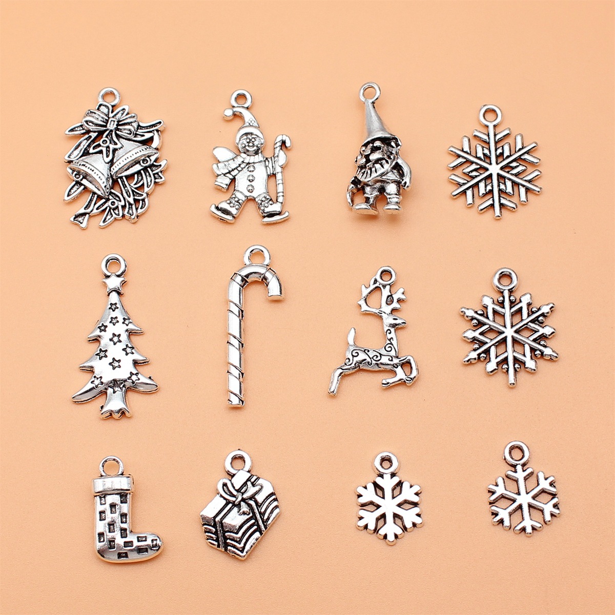 12pcs Antique Silver Color Chr - Vintage Collectible Santa incelemesi ve fiyatı
