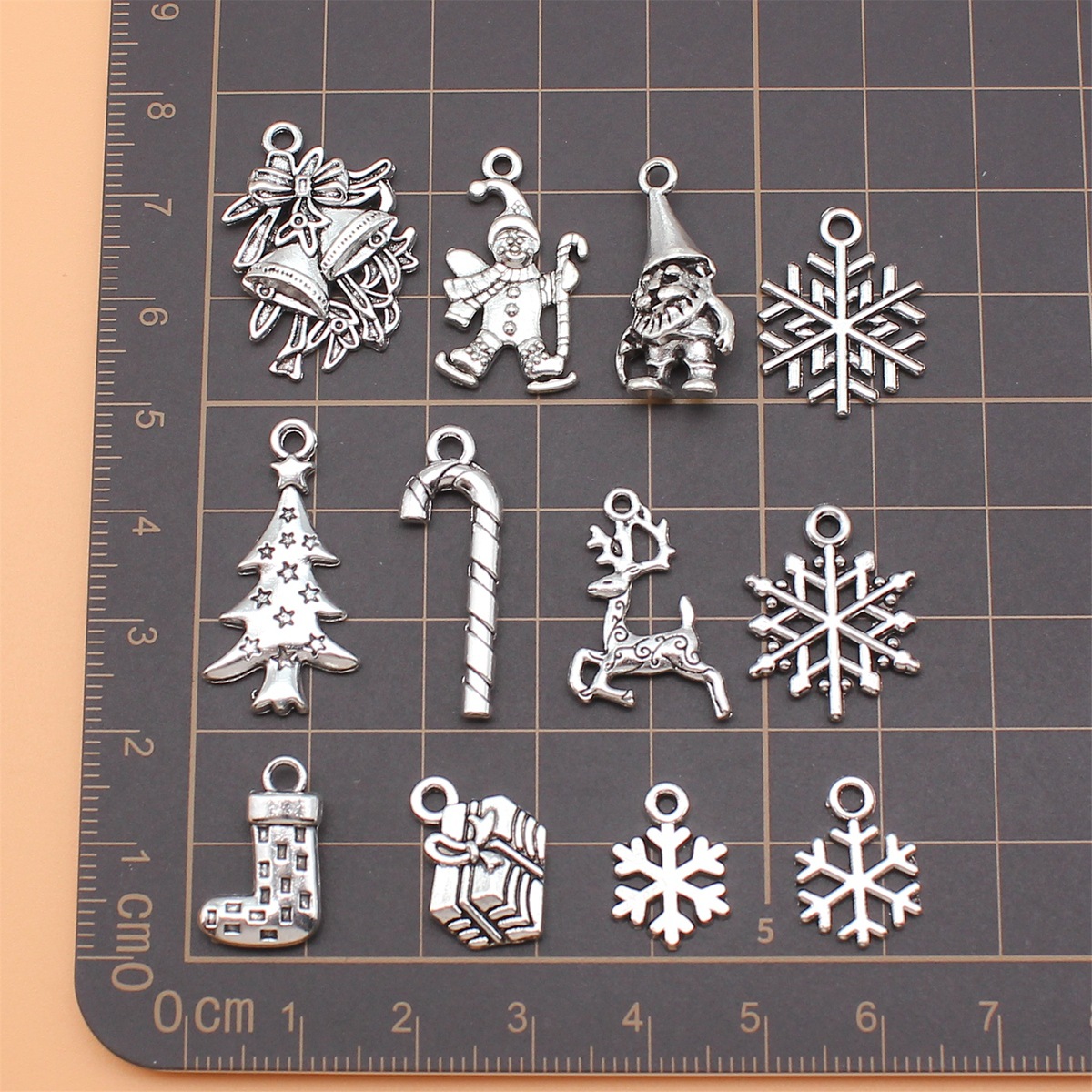 12pcs Antique Silver Color Chr - Vintage Collectible Santa incelemesi ve fiyatı