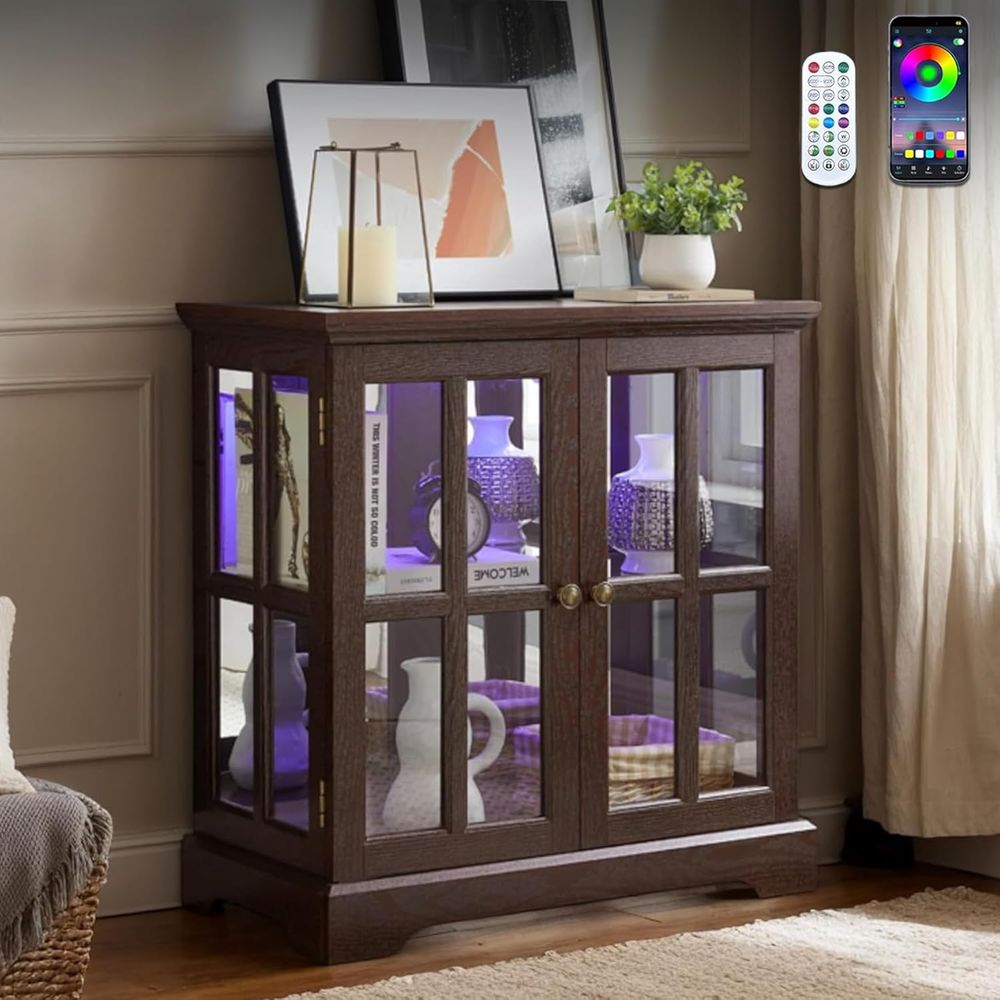 32 High LED-Lit Curio Cabinet  - Collectible & Vintage Dolls For Halloween incelemesi ve fiyatı