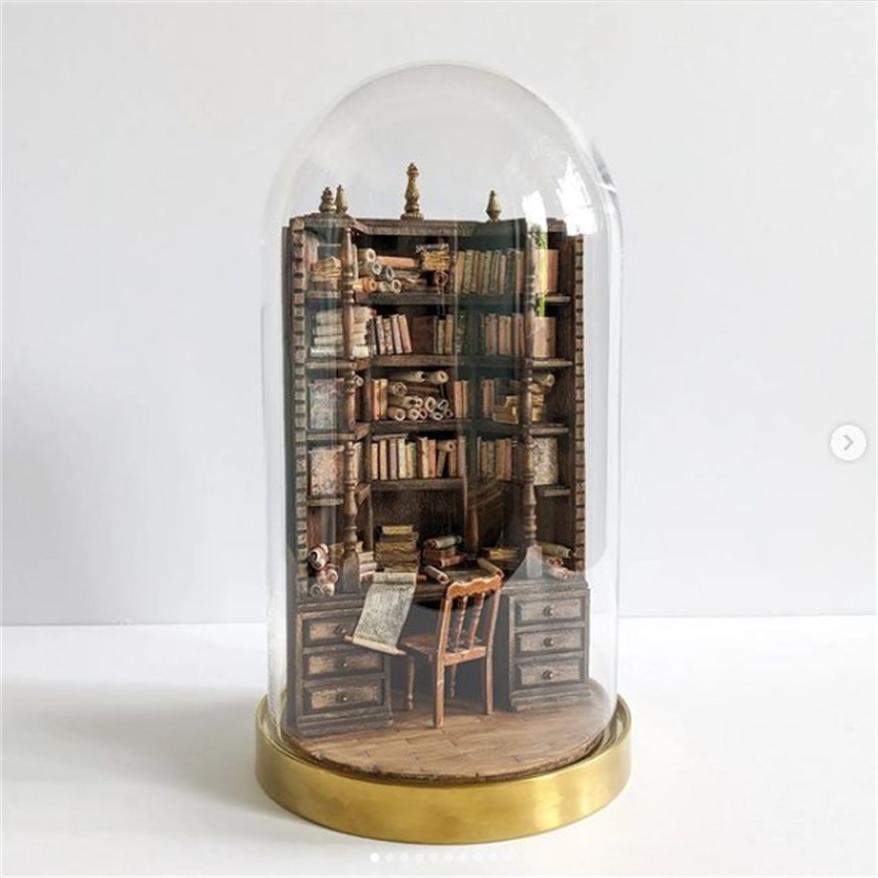Miniature Bookcase Bookshelf D - Vintage Collectible Glass incelemesi ve fiyatı