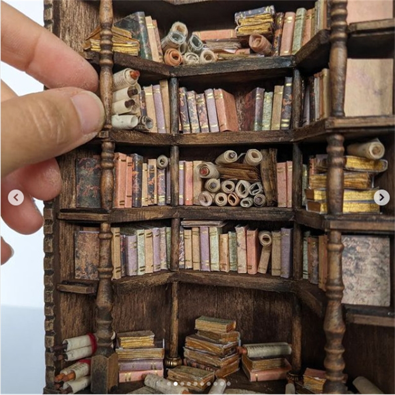 Miniature Bookcase Bookshelf D - Vintage Collectible Glass incelemesi ve fiyatı