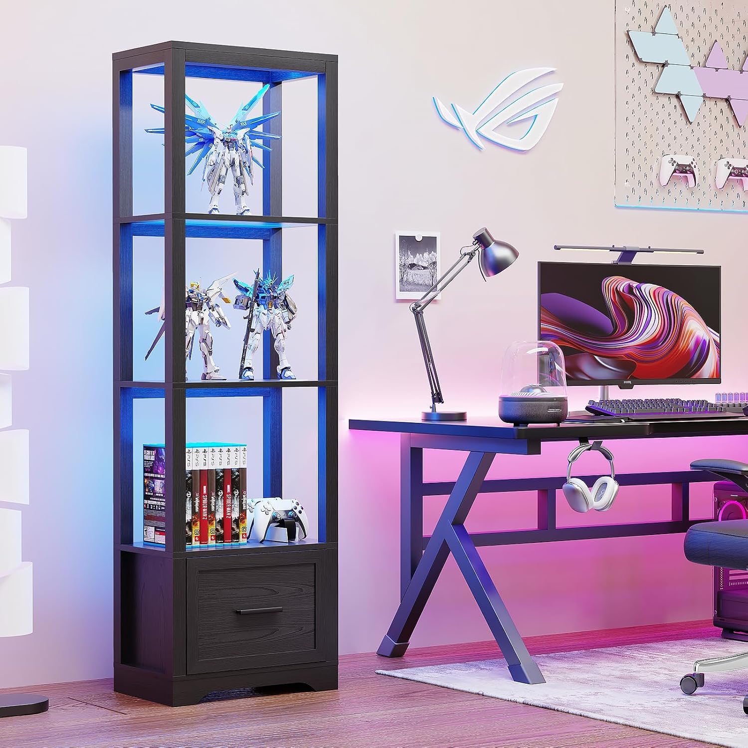 3-Color LED Display Shelf with - Collectible & Vintage Dolls For Halloween incelemesi ve fiyatı