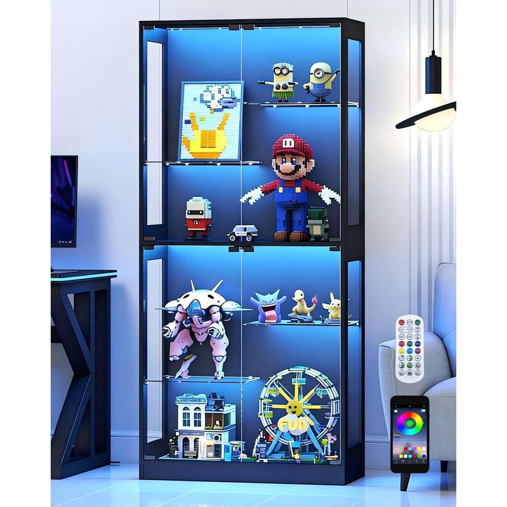 Display Cabinet with Glass Doo - Collectible & Vintage Dolls For Halloween incelemesi ve fiyatı