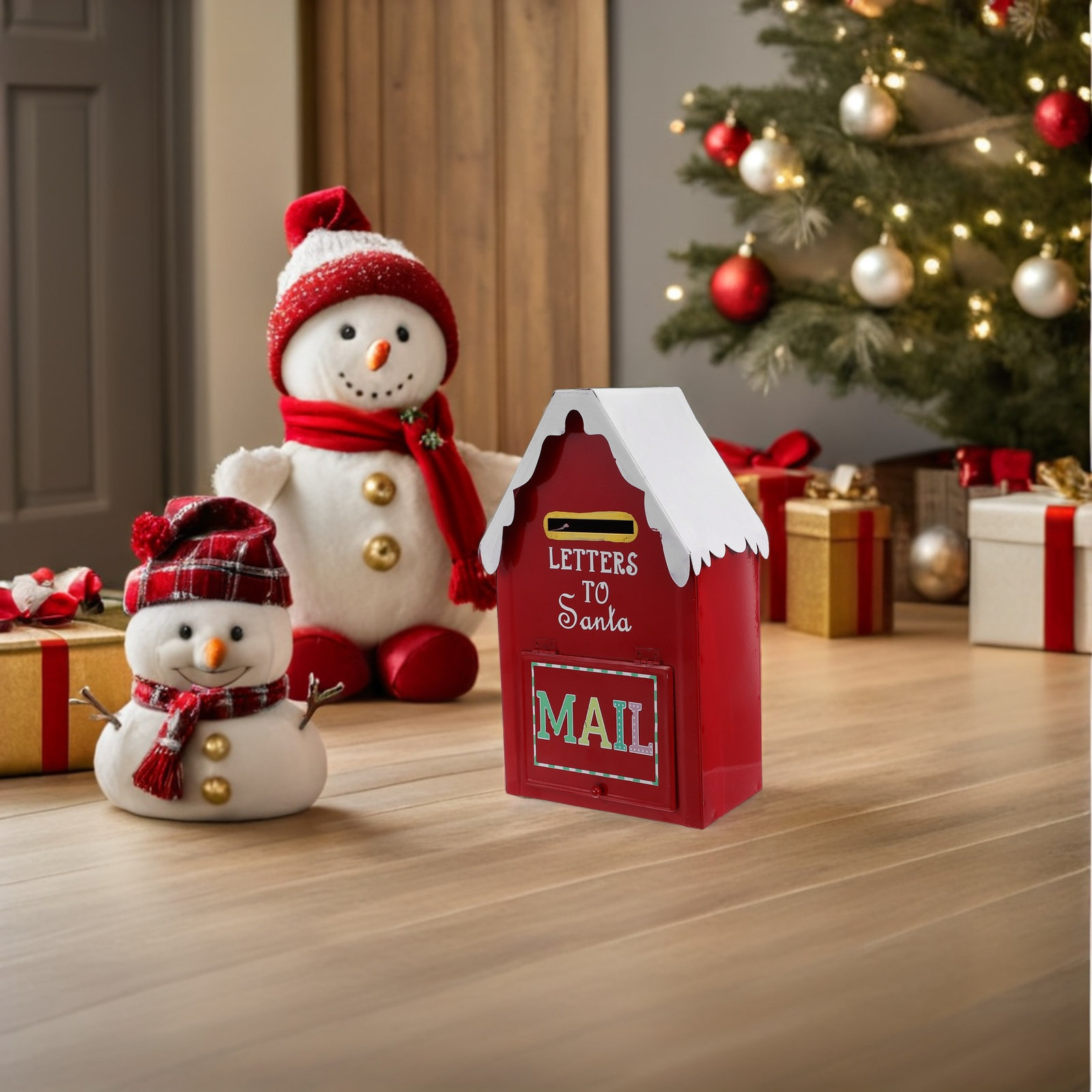 Red Metal Christmas Mailbox Sa - Vintage Collectible Santa incelemesi ve fiyatı