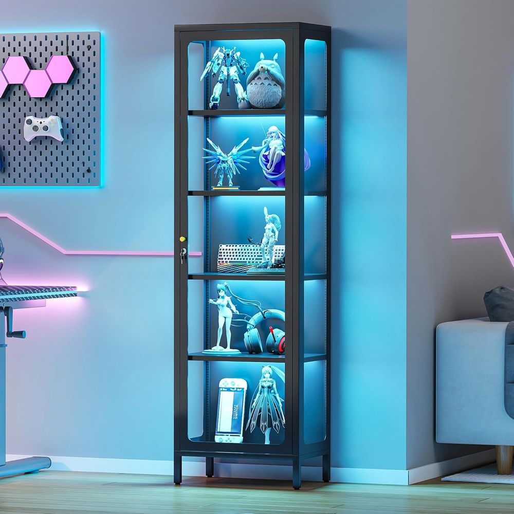 69 Glass Display Cabinet with  - Collectible & Vintage Dolls For Halloween incelemesi ve fiyatı